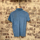 1970s Blue Towelling Zip Polo Shirt Top