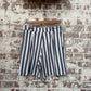 1980s Black and White Striped Shorts