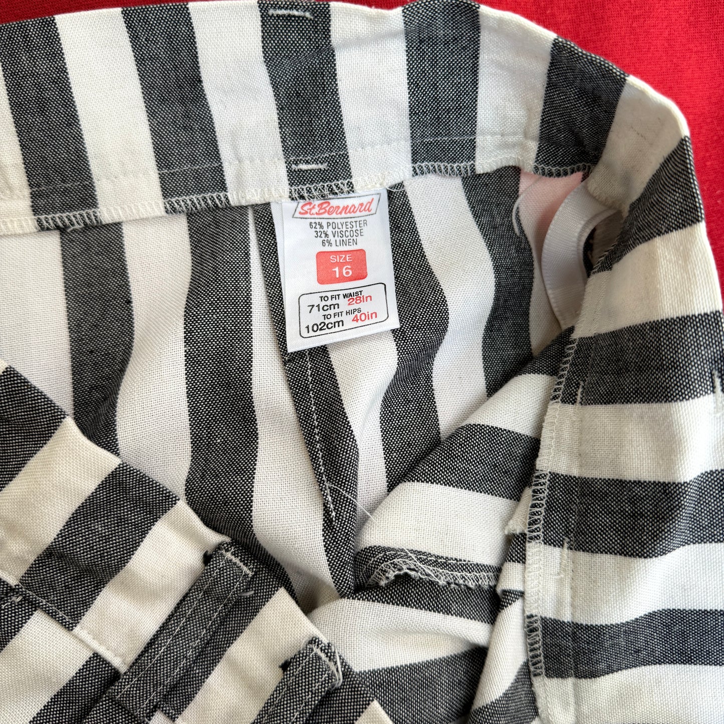 1980s Black and White Striped Shorts