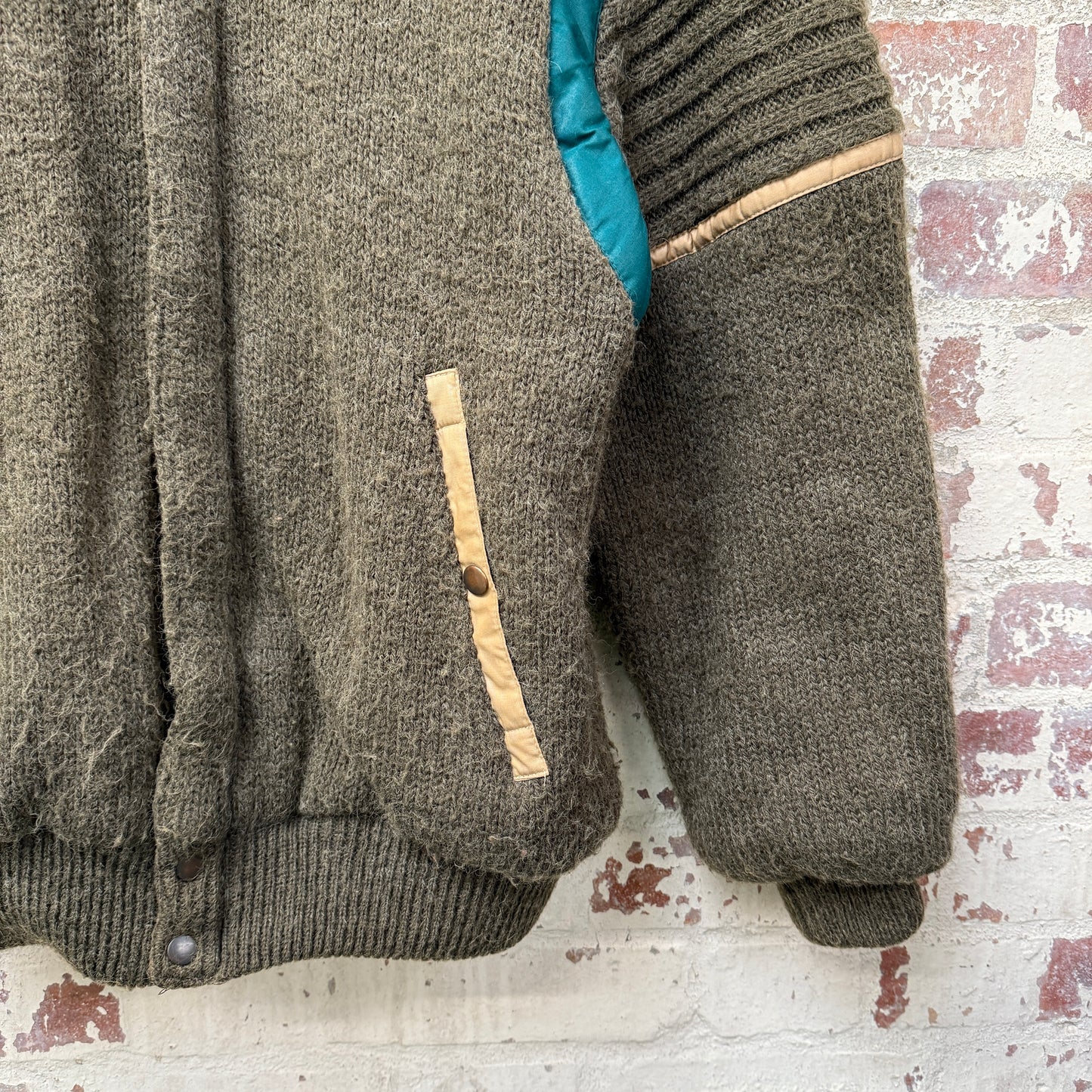 1980s Italian Wool Knitted Zip Up Jacket