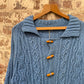 1980s Blue Wool Cable Knit Toggle Jumper