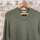 1960s Green Wool Patterned Knitted Jumper