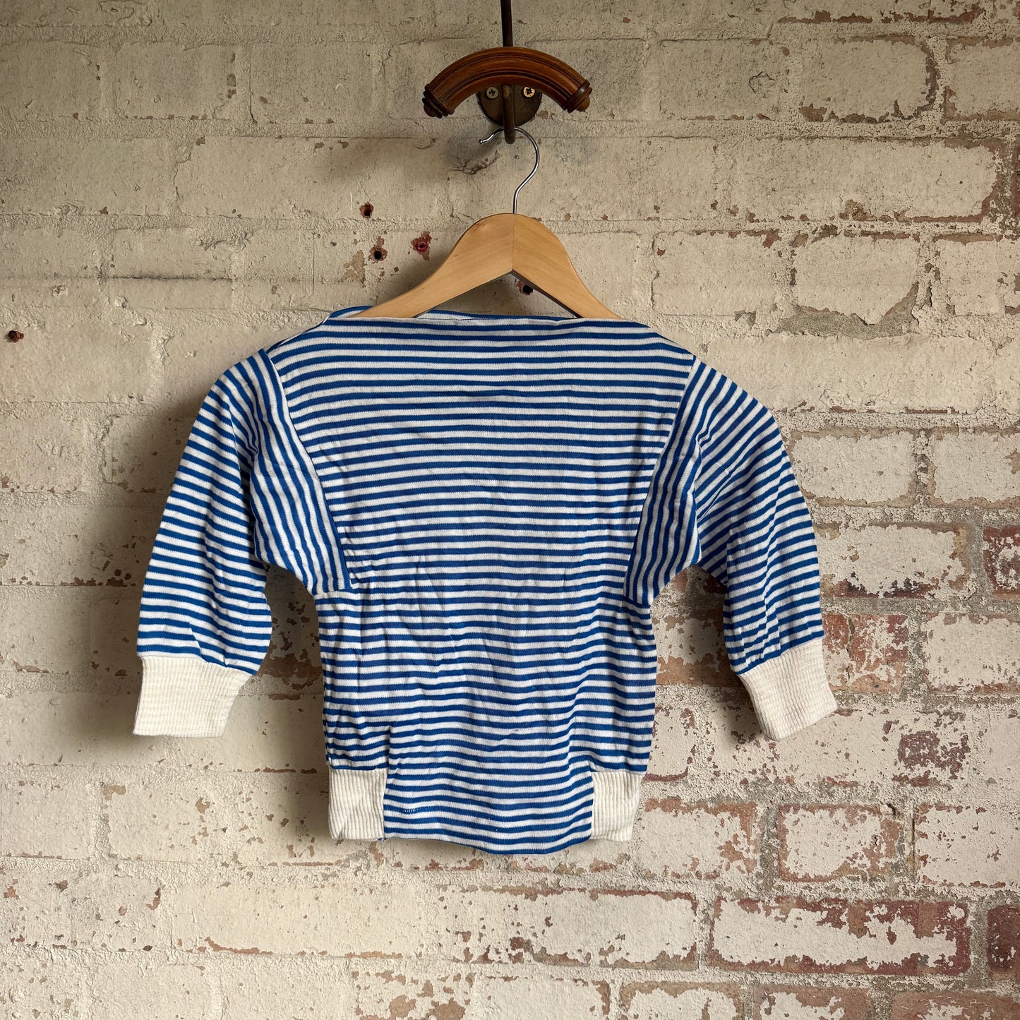 1960s Blue Striped Long Sleeve Top British