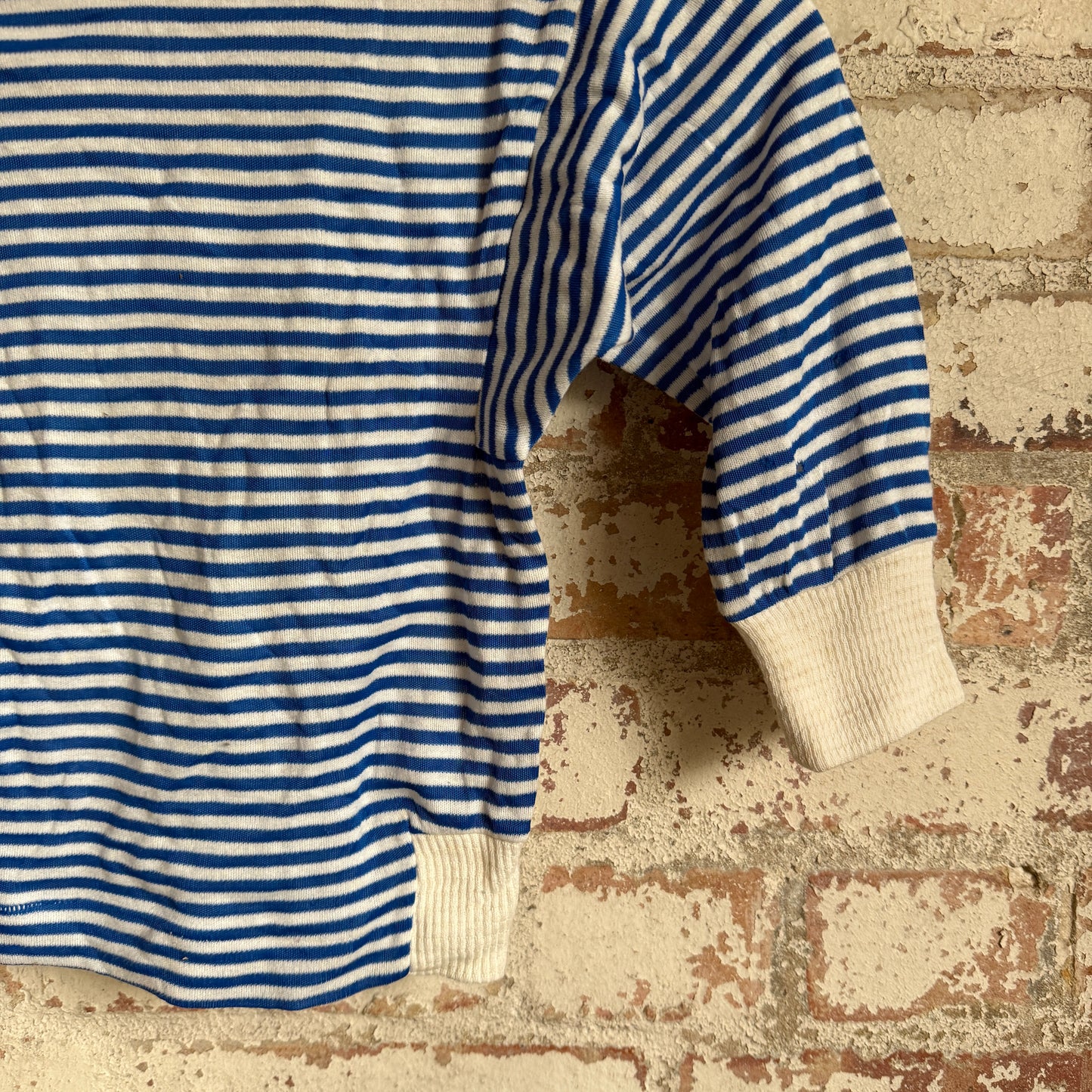 1960s Blue Striped Long Sleeve Top British