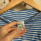 1960s Blue Striped Long Sleeve Top British