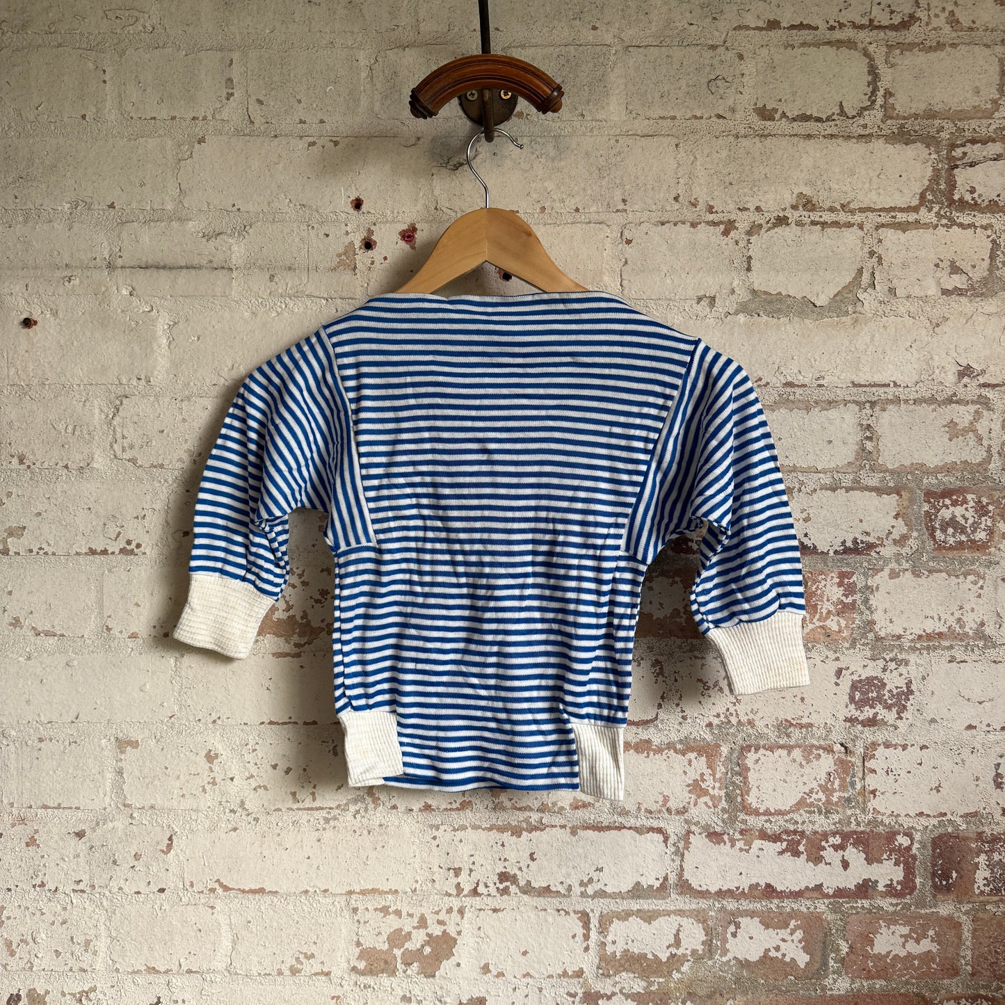 1960s Blue Striped Long Sleeve Top British