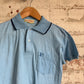 1960s Baby Blue British Polo Shirt Top