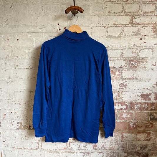 1970s Royal Blue Roll Neck Jumper
