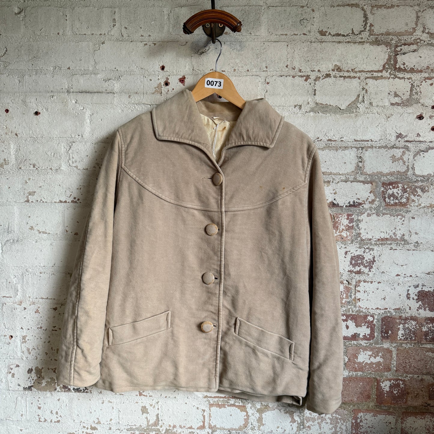 1950s Beige Wool Leisure Style Jacket Coat