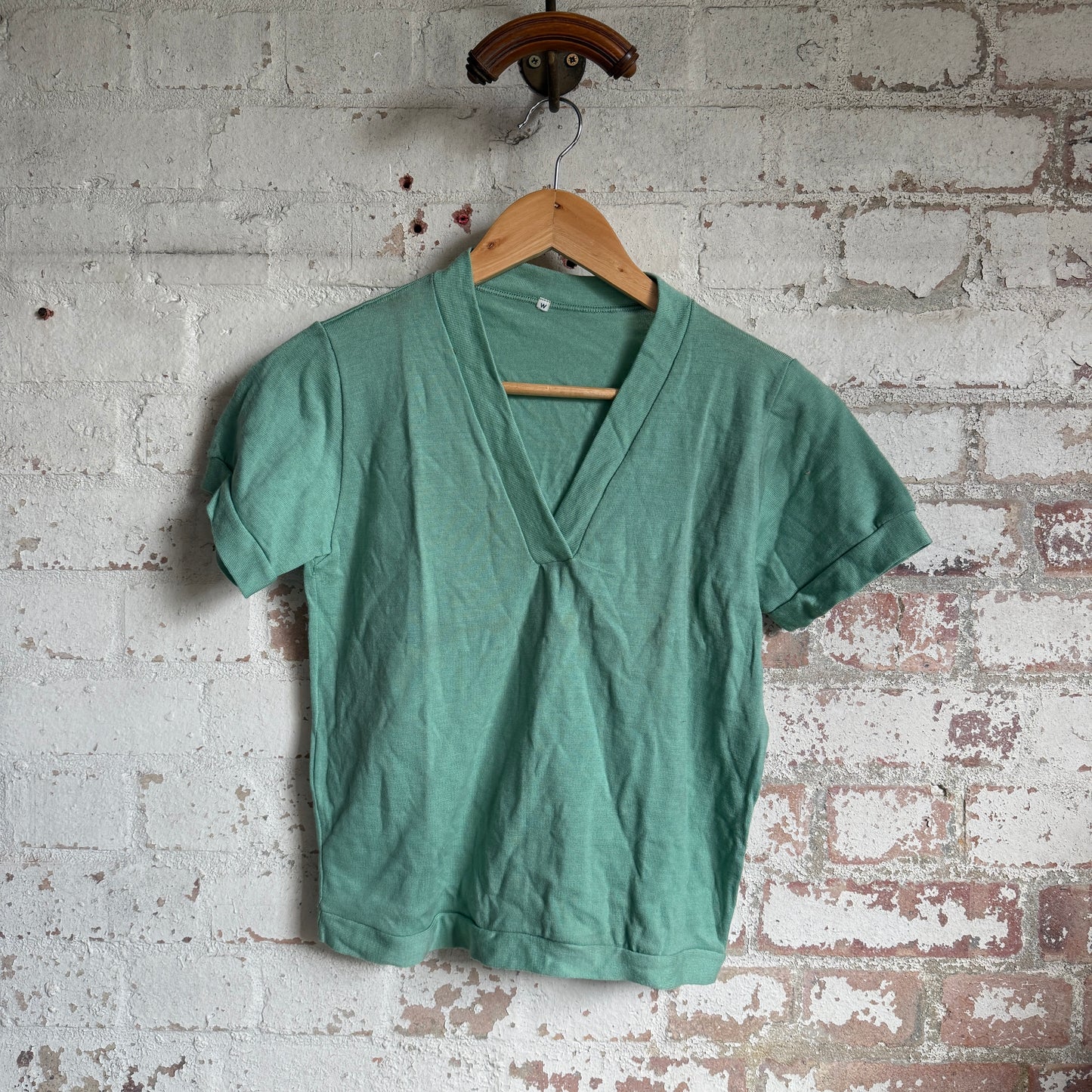 1940s Green Wool Knitted Blouse Top