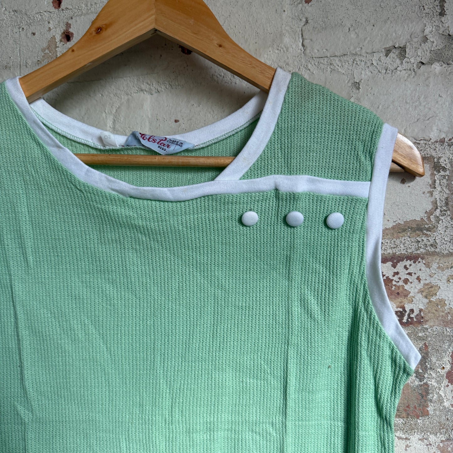 1960s Green Holstar British Polo Shirt Blouse Vest