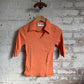 1970s Peach John Craig Dagger Collar Polo Shirt Top