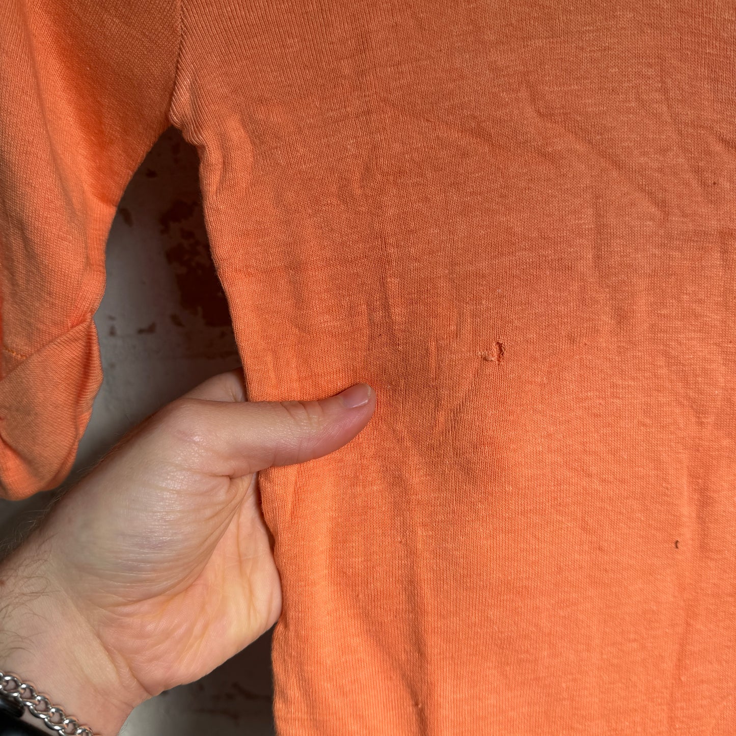 1970s Peach John Craig Dagger Collar Polo Shirt Top