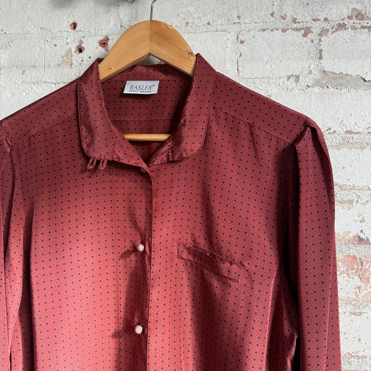 1980s Red Patterned Basler Blouse Shirt
