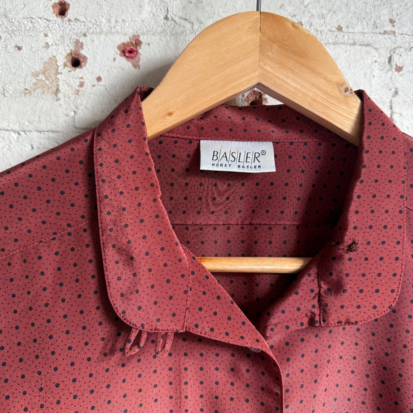 1980s Red Patterned Basler Blouse Shirt