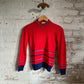 1970s Red Italian Knitted Round Neck Jumper Top