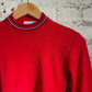 1970s Red Italian Knitted Round Neck Jumper Top
