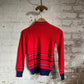 1970s Red Italian Knitted Round Neck Jumper Top