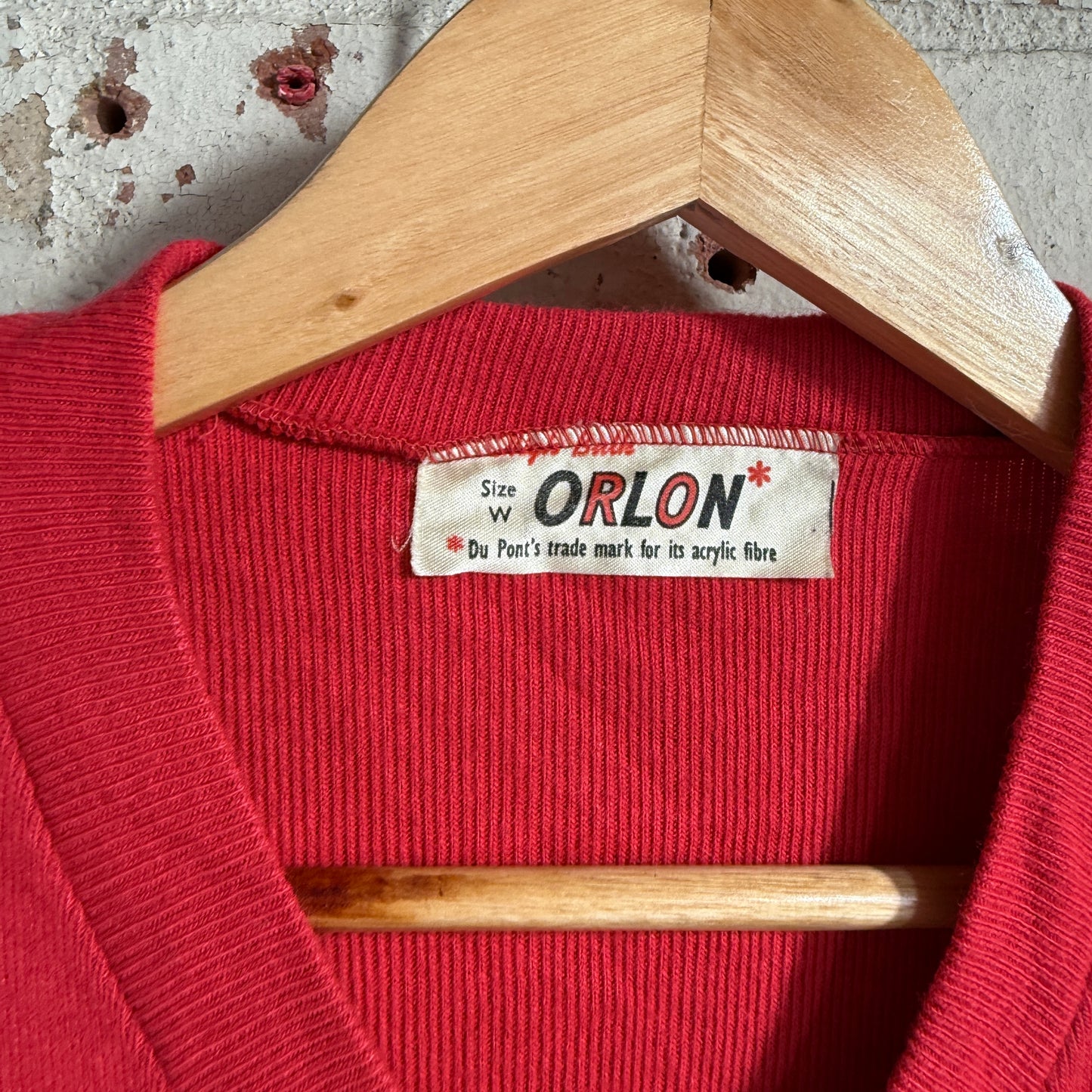 1950s Red Knitted Blouse Vest Top