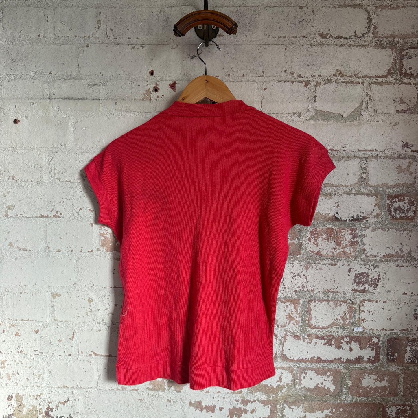 1950s Red Knitted Blouse Vest Top