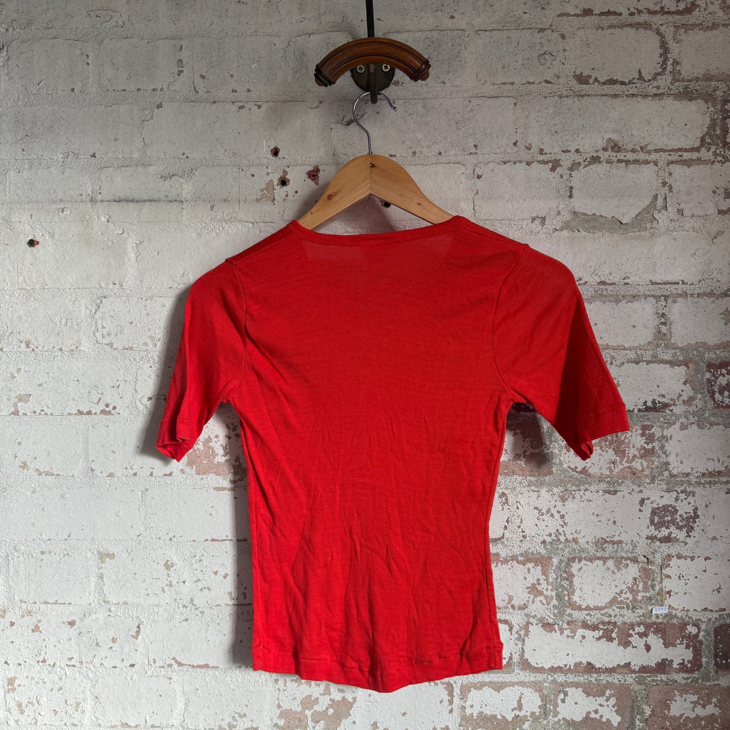 1970s Red Button Short Sleeved T-Shirt