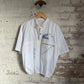 1980s White Honda Button Detail Polo Shirt Top