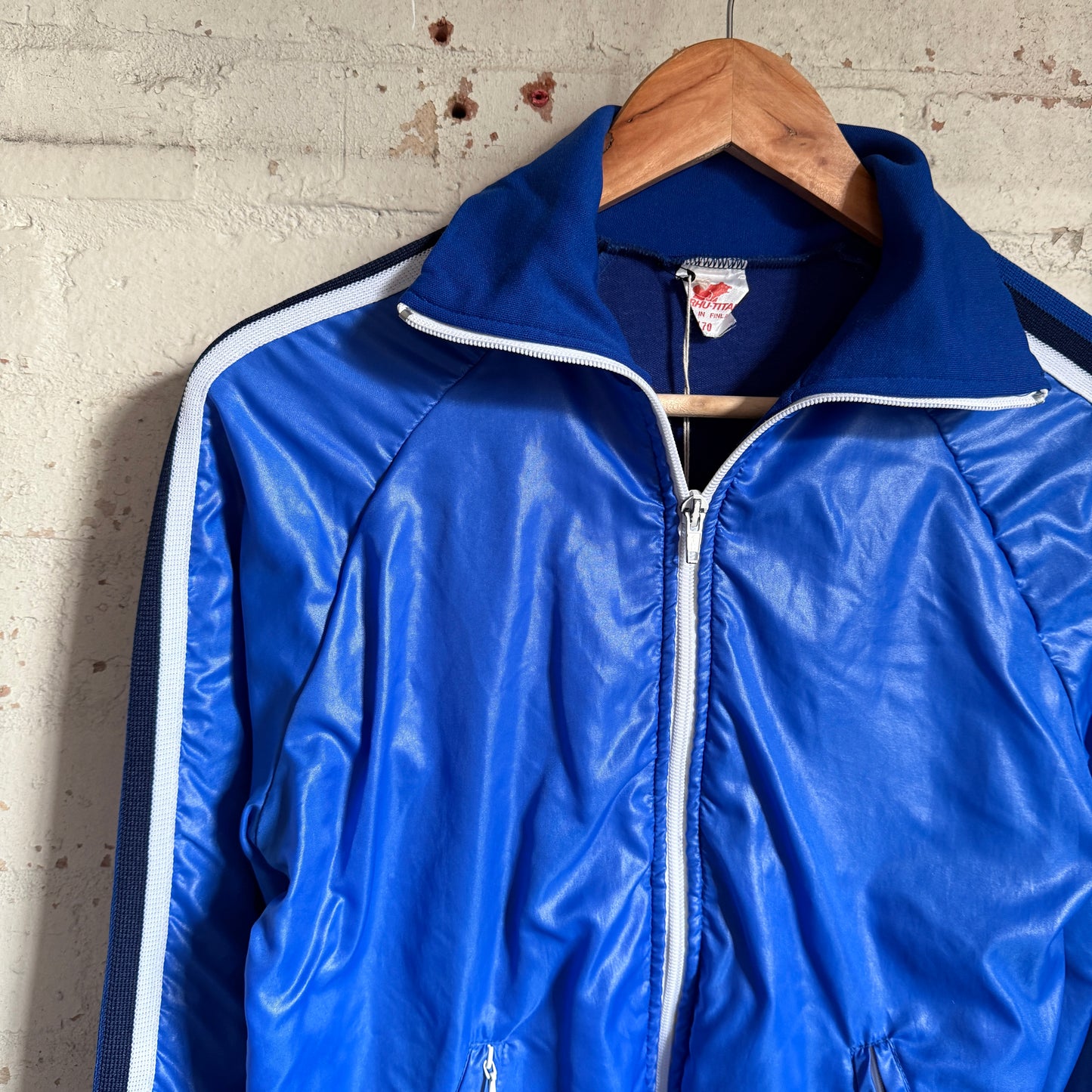 1980s Blue Zip Track Top