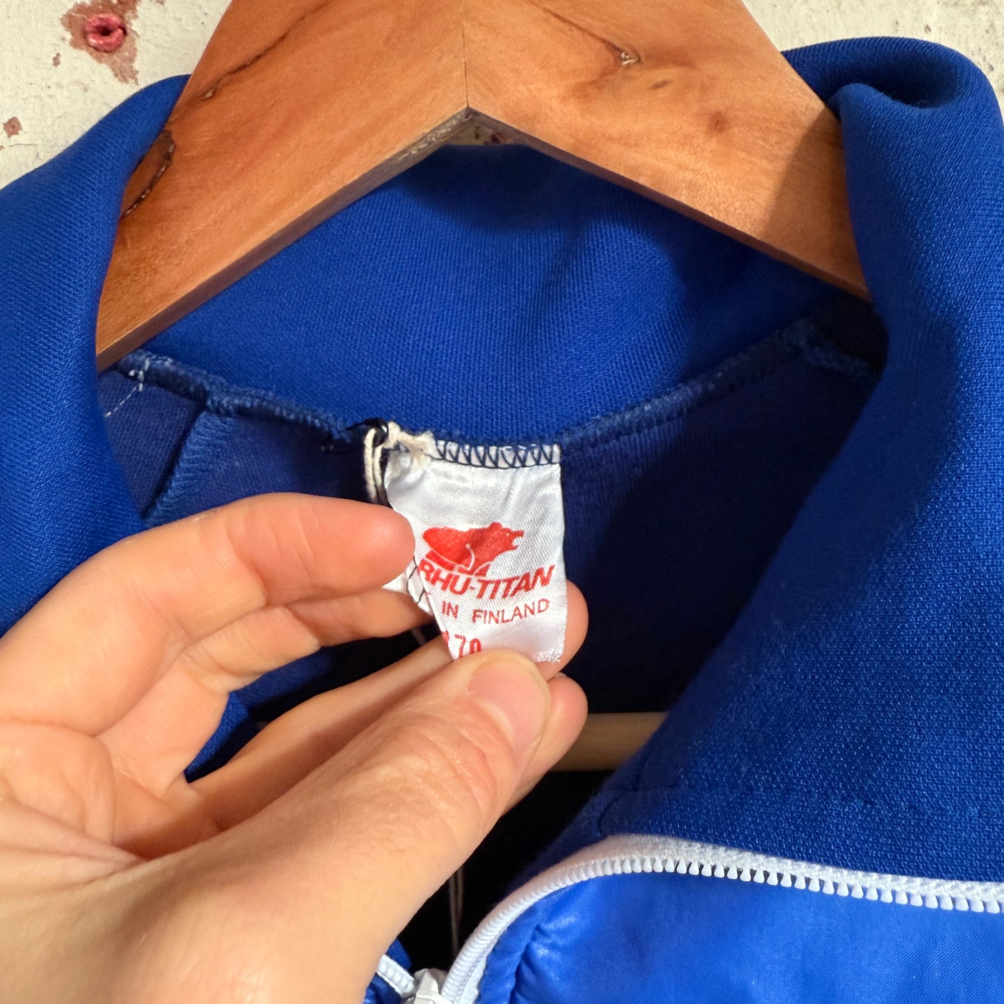 1980s Blue Zip Track Top