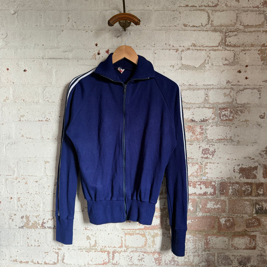 1970s Navy Italian Zip Up Track Top Jumper