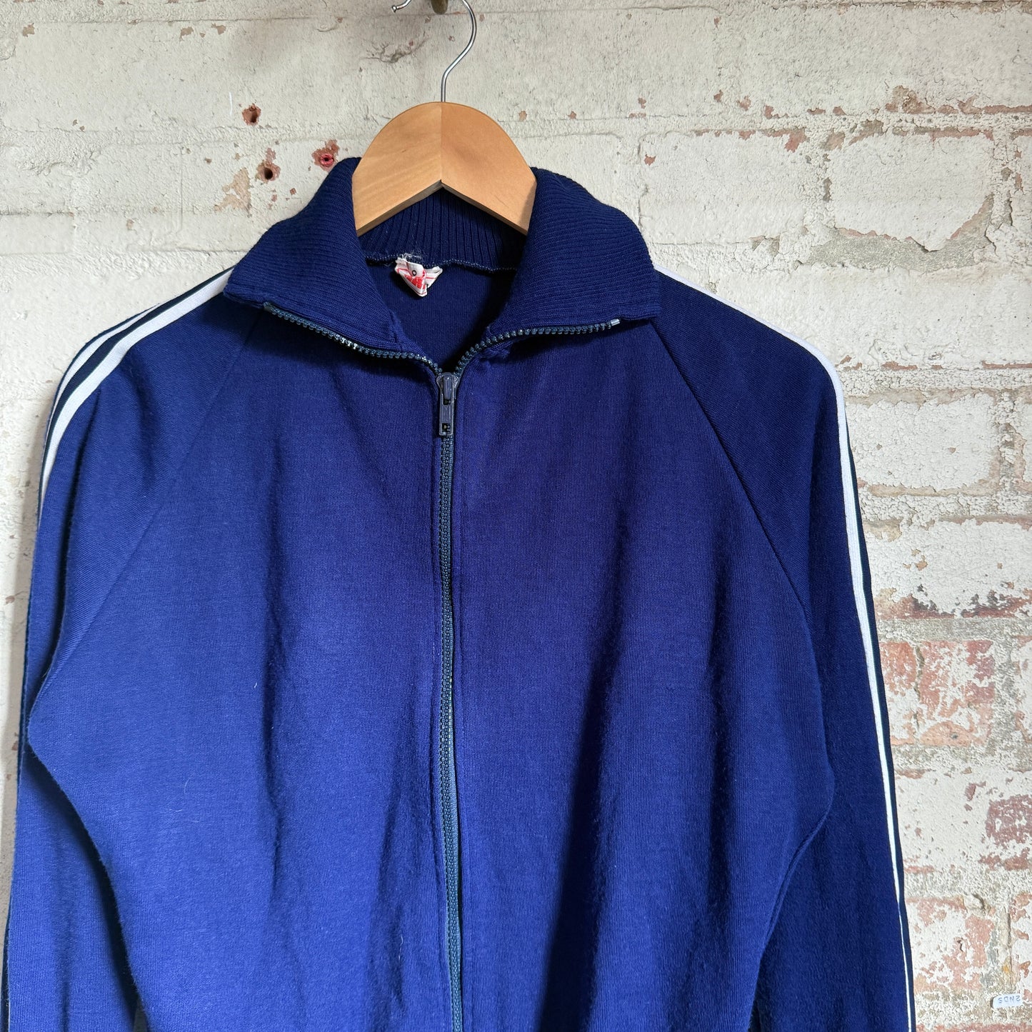 1970s Navy Italian Zip Up Track Top Jumper