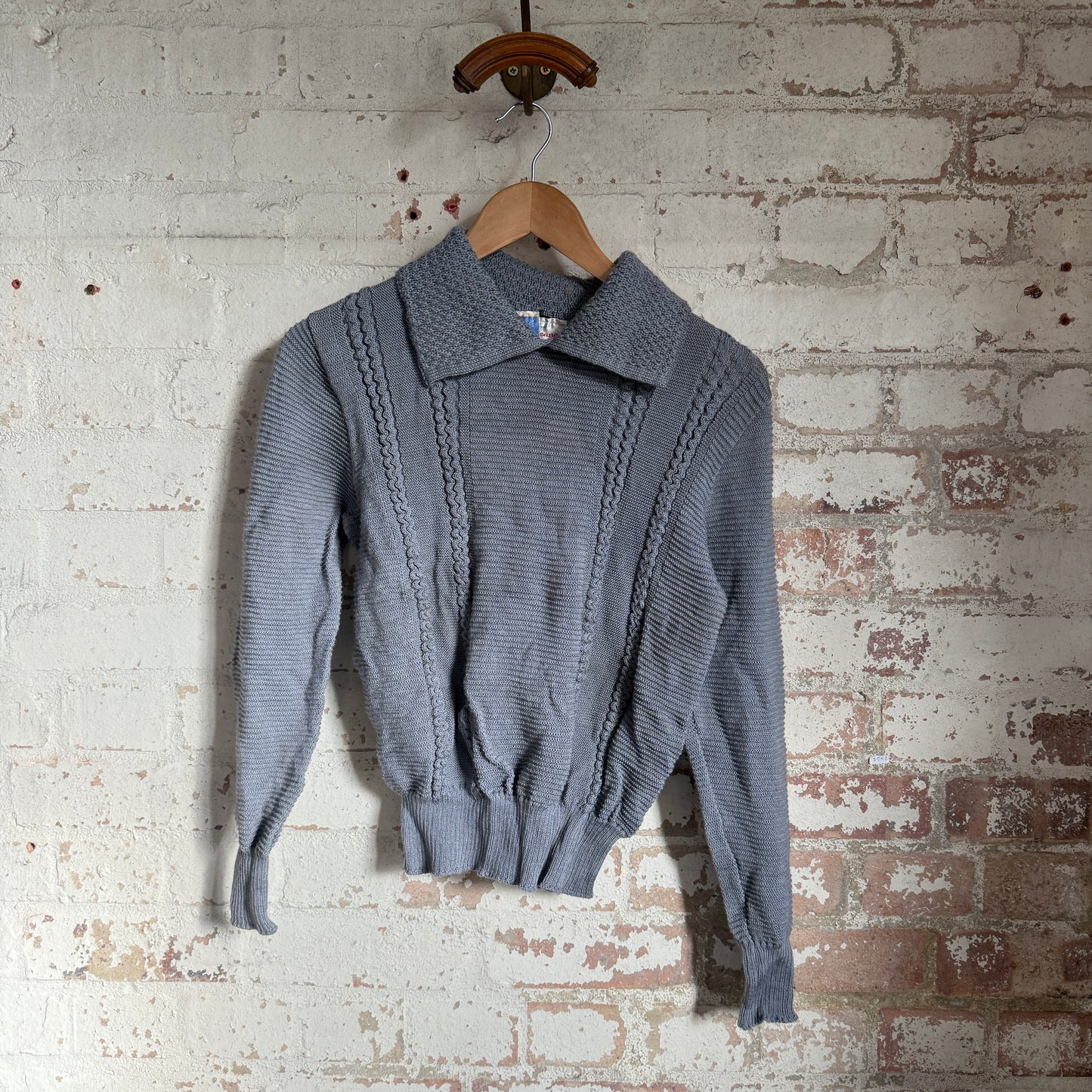 1960s Grey Wool Knitted British Jumper