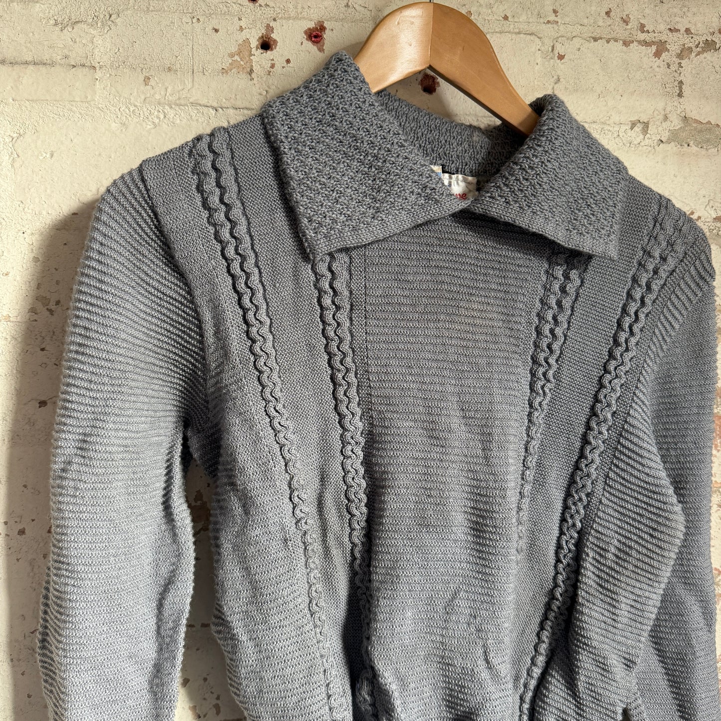 1960s Grey Wool Knitted British Jumper