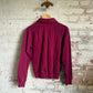 1970s Maroon Pink Zip Cotton Sweatshirt Jumper