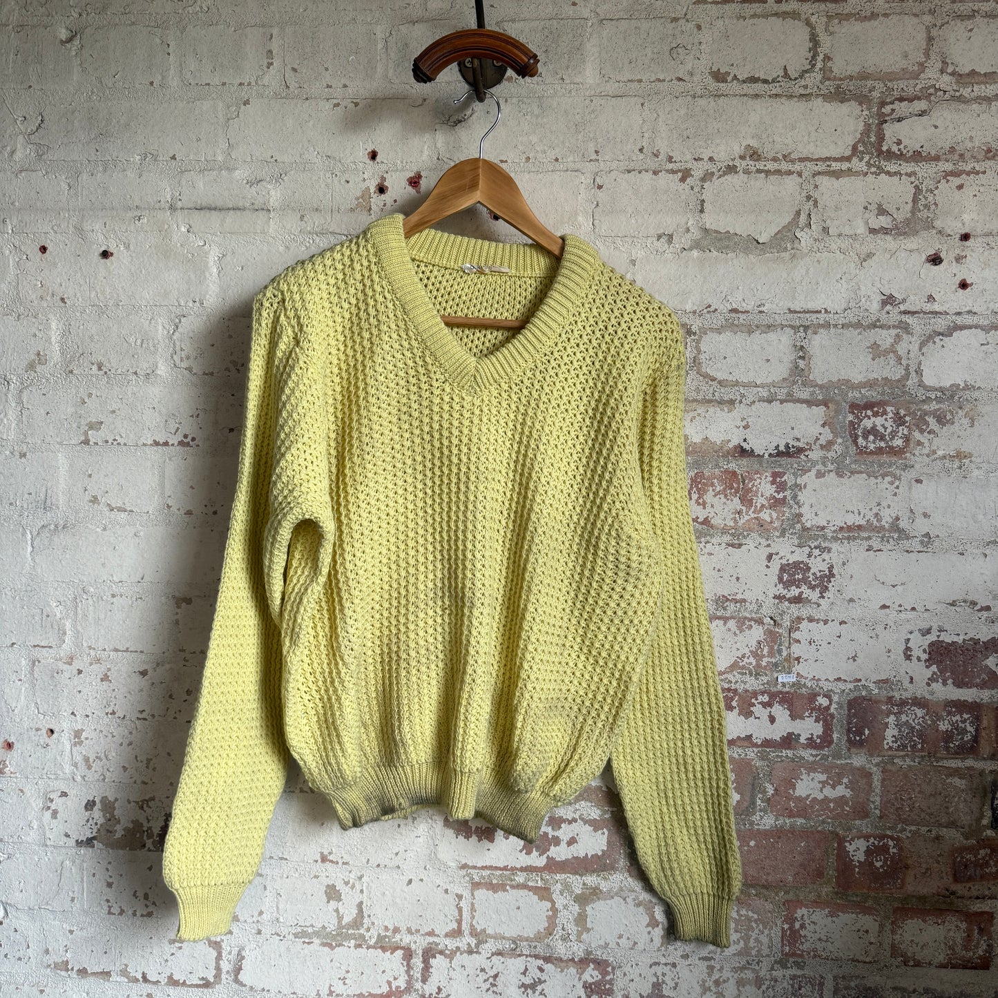 1950s Yellow Wool Knitted British Jumper