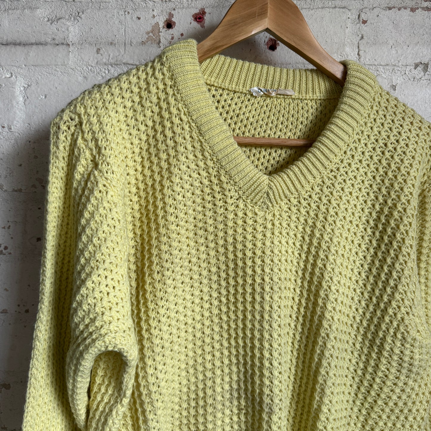 1950s Yellow Wool Knitted British Jumper