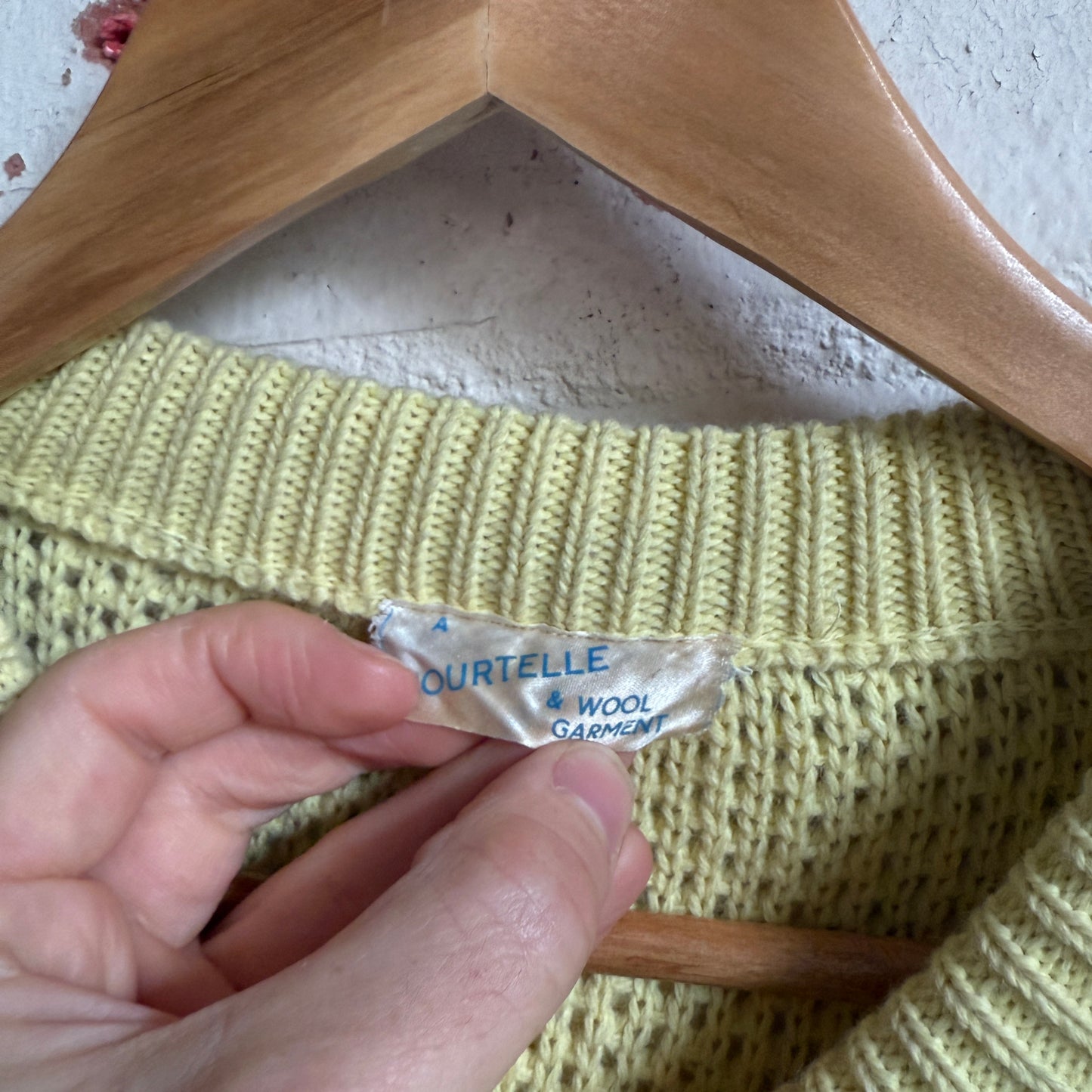 1950s Yellow Wool Knitted British Jumper