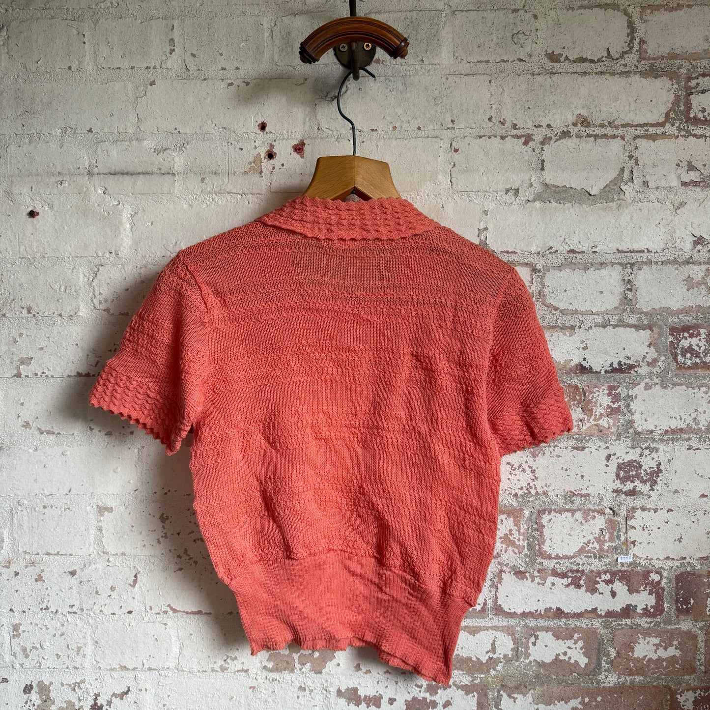 1940s Peach Wool Knitted British Jumper