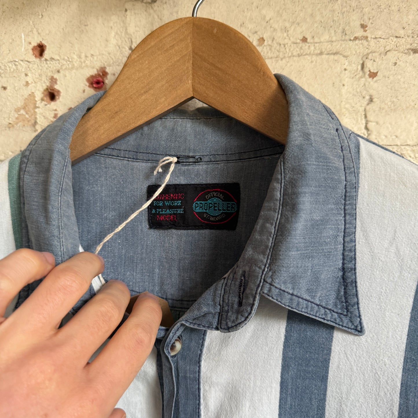 1980s Faded Striped Rugby Long Sleeve Shirt