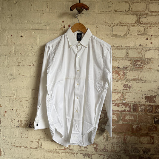 1960s White British Formal Cotton Shirt
