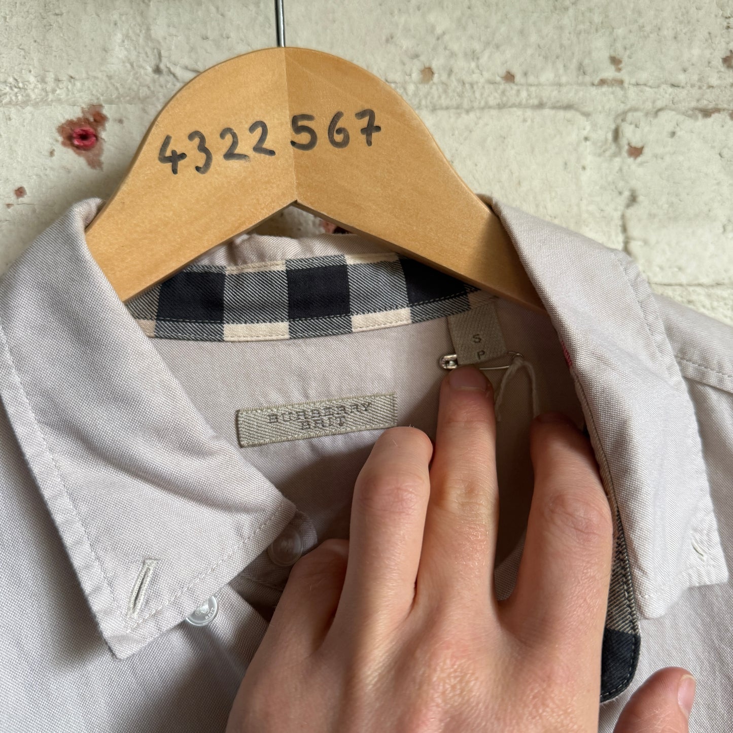 Beige Burberry Brit Cotton Button Up Shirt