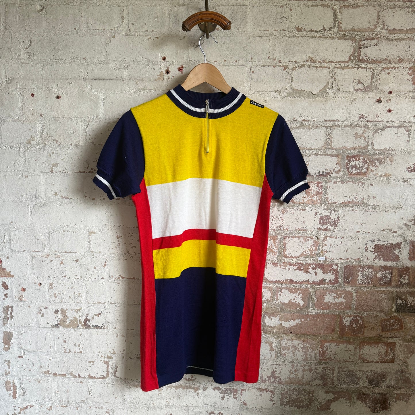 1980s Multicoloured Italian Knitted Cycling Zip Shirt