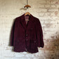 1960s Burgundy Corduroy Belt Back Suit Blazer Jacket