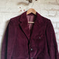 1960s Burgundy Corduroy Belt Back Suit Blazer Jacket