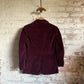 1960s Burgundy Corduroy Belt Back Suit Blazer Jacket