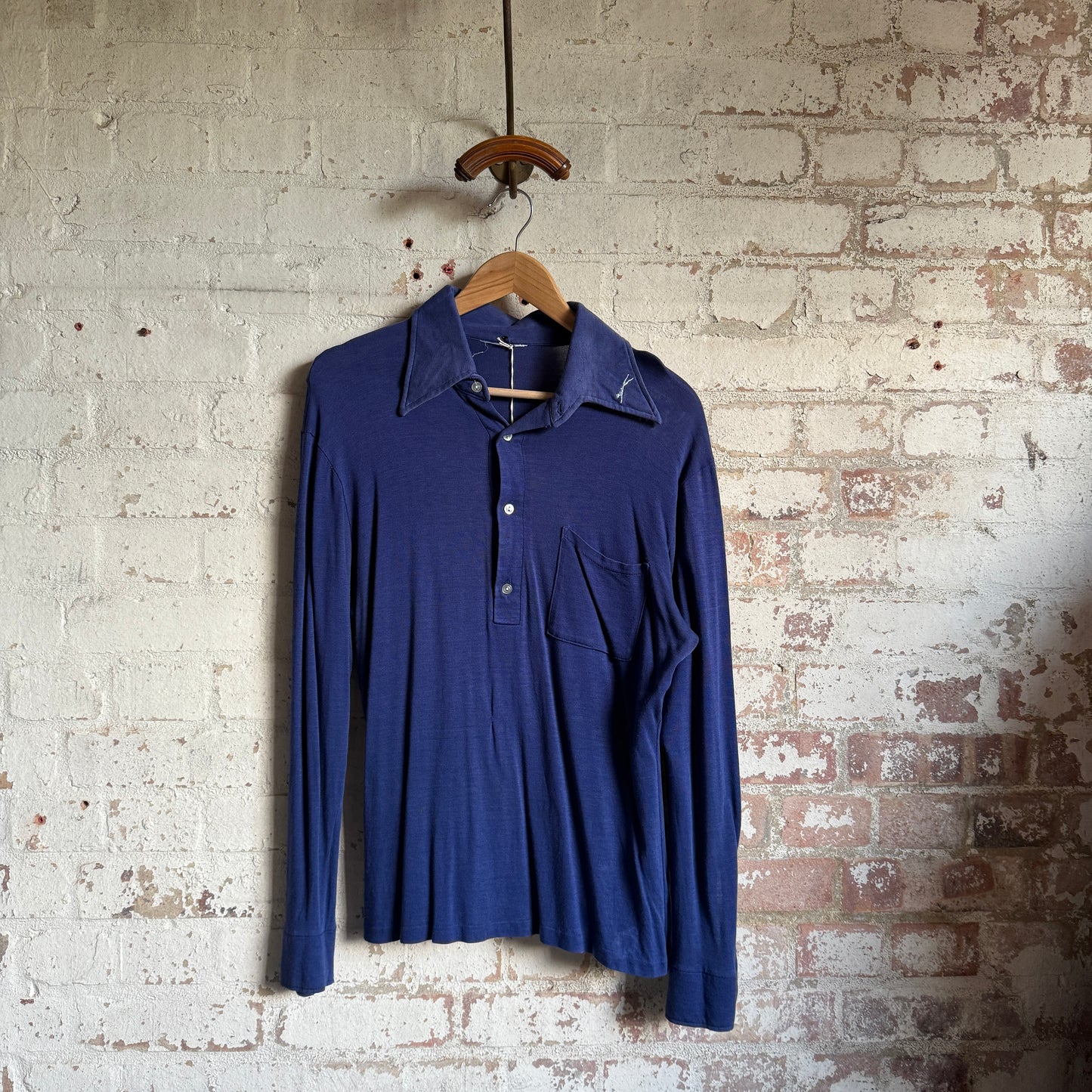 1970s Navy Blue Slazenger Long Sleeve Shirt