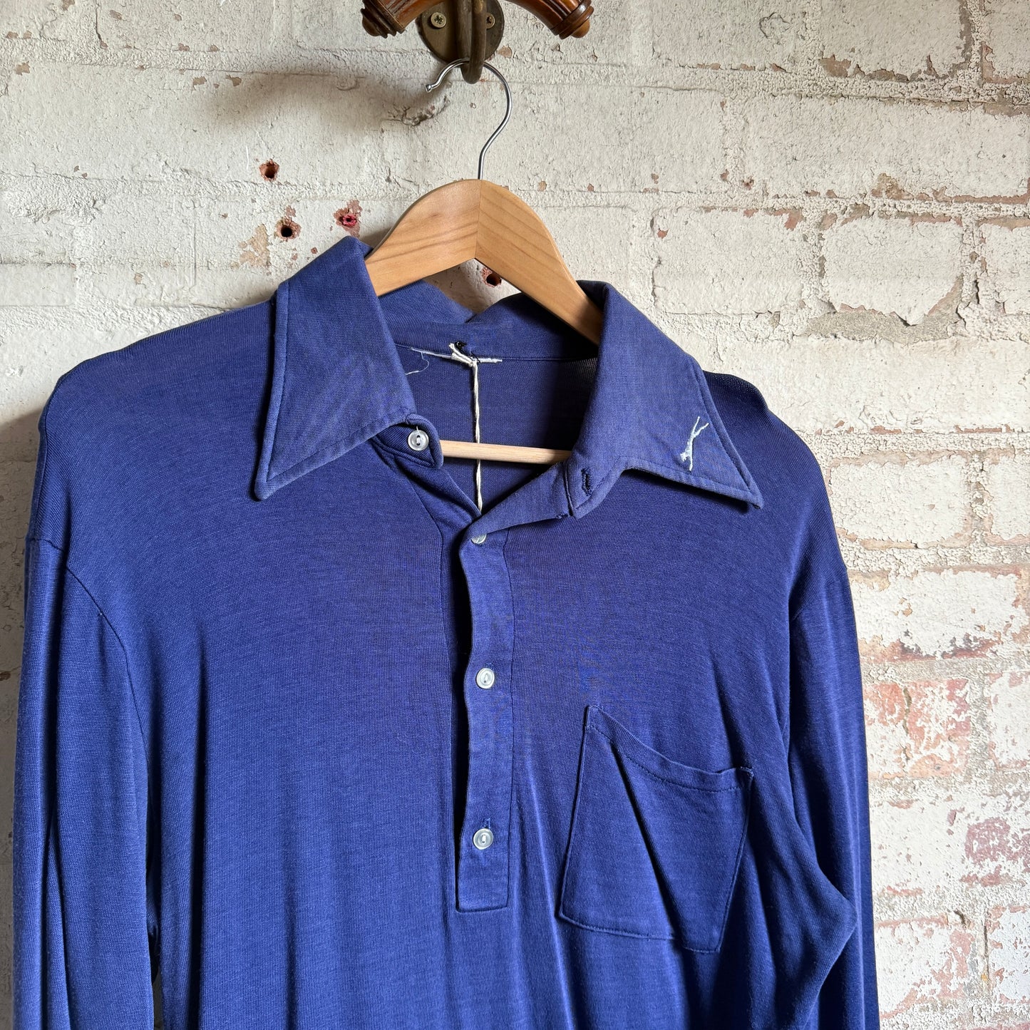 1970s Navy Blue Slazenger Long Sleeve Shirt