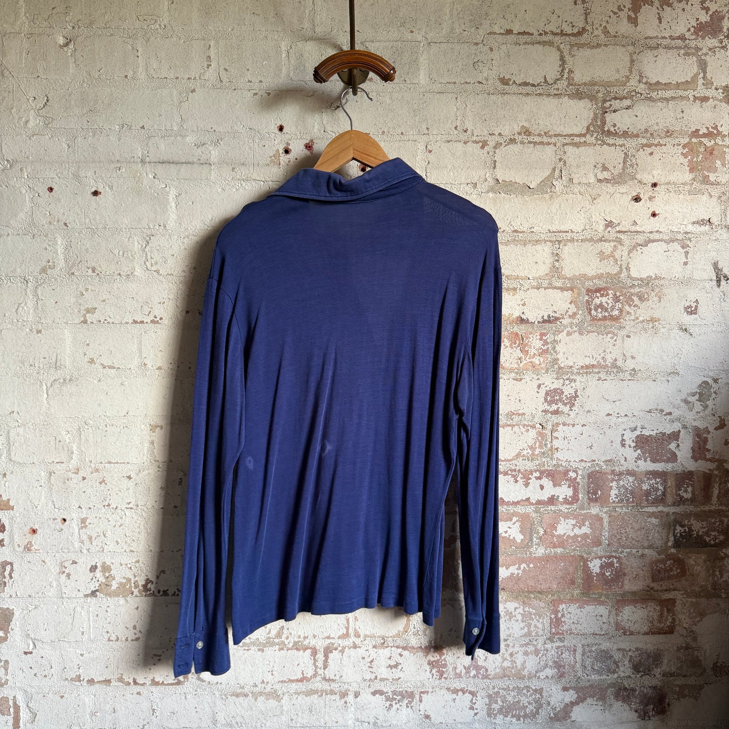 1970s Navy Blue Slazenger Long Sleeve Shirt