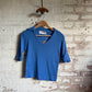 1970s Blue John Craig Polo Shirt Top