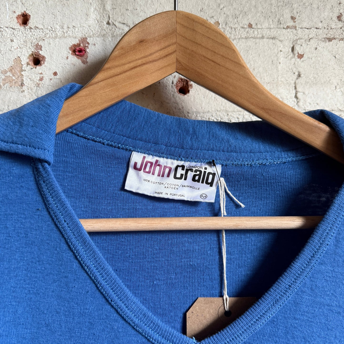 1970s Blue John Craig Polo Shirt Top