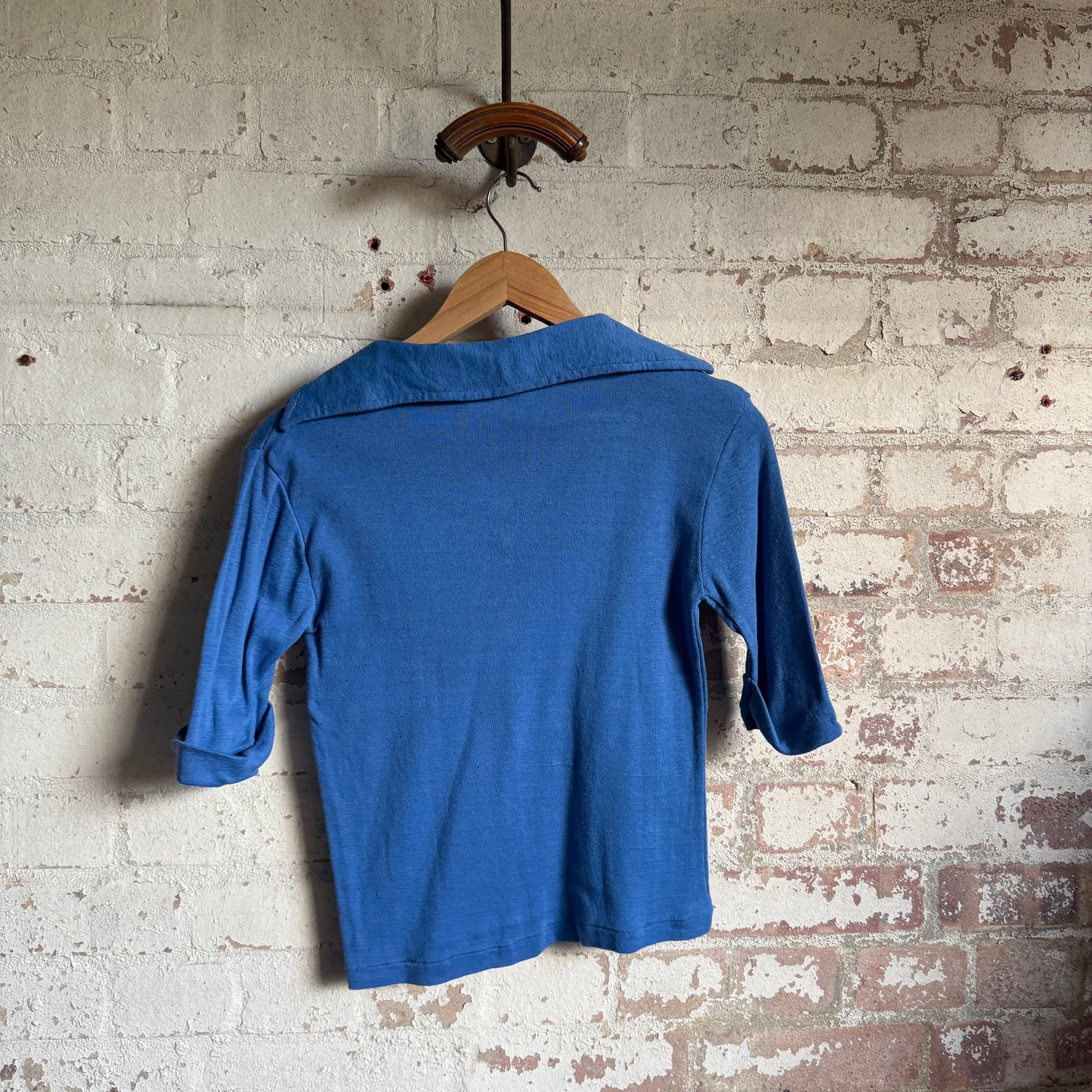 1970s Blue John Craig Polo Shirt Top
